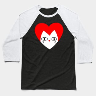 LOVE WHITE CAT Baseball T-Shirt